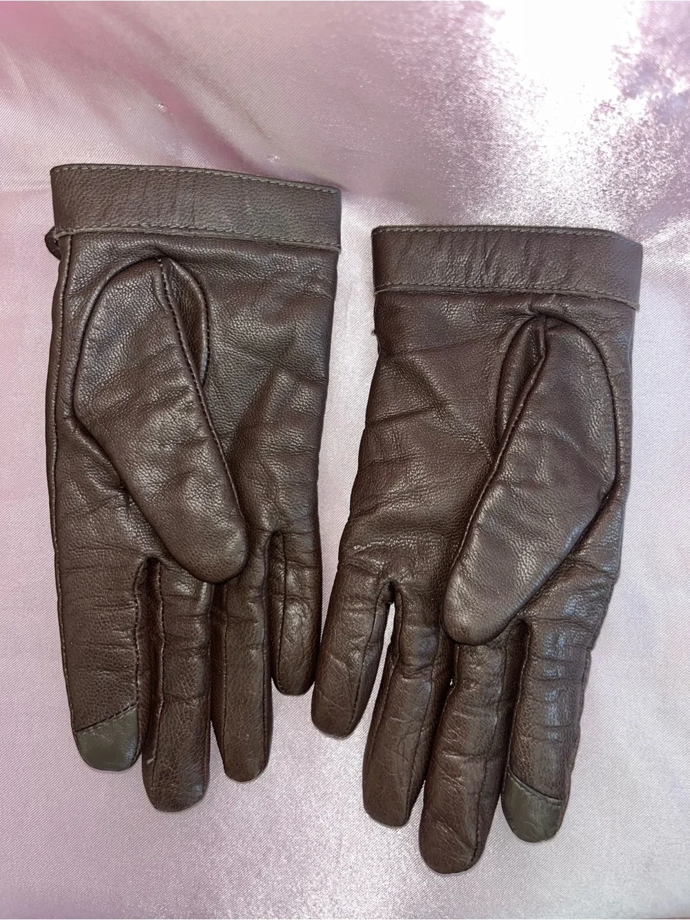 Banana Republic Women's Brown Leather Snap-Top Gloves